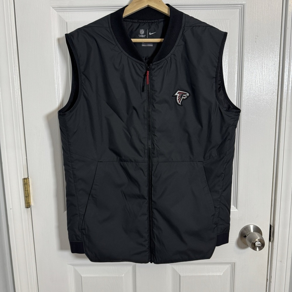 Nike NFL Atlanta Falcons On Field Men's M Black Full Zip Sideline Vest